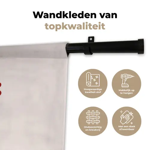 Tekst - Boodschap - Roze Wandkleed katoen klein -sfeer2