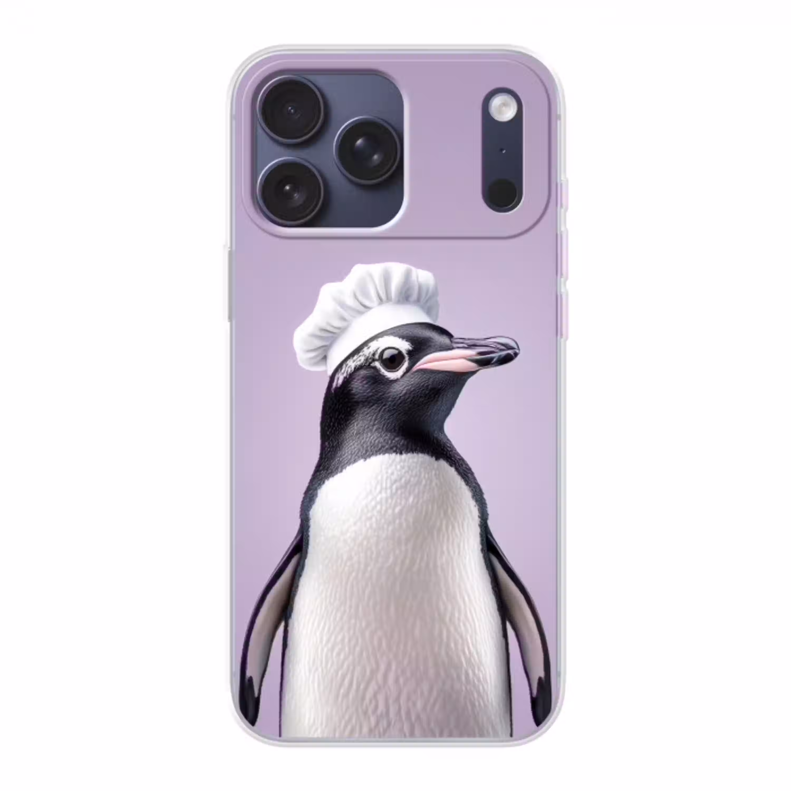 Pinguïn - Koksmuts - Lief - Paars Telefoonhoesje iPhone 17 Pro Max klein -3d
