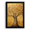 Goud - Boom - Abstract - Modern fotolijst zwart zonder passe partout klein -3d