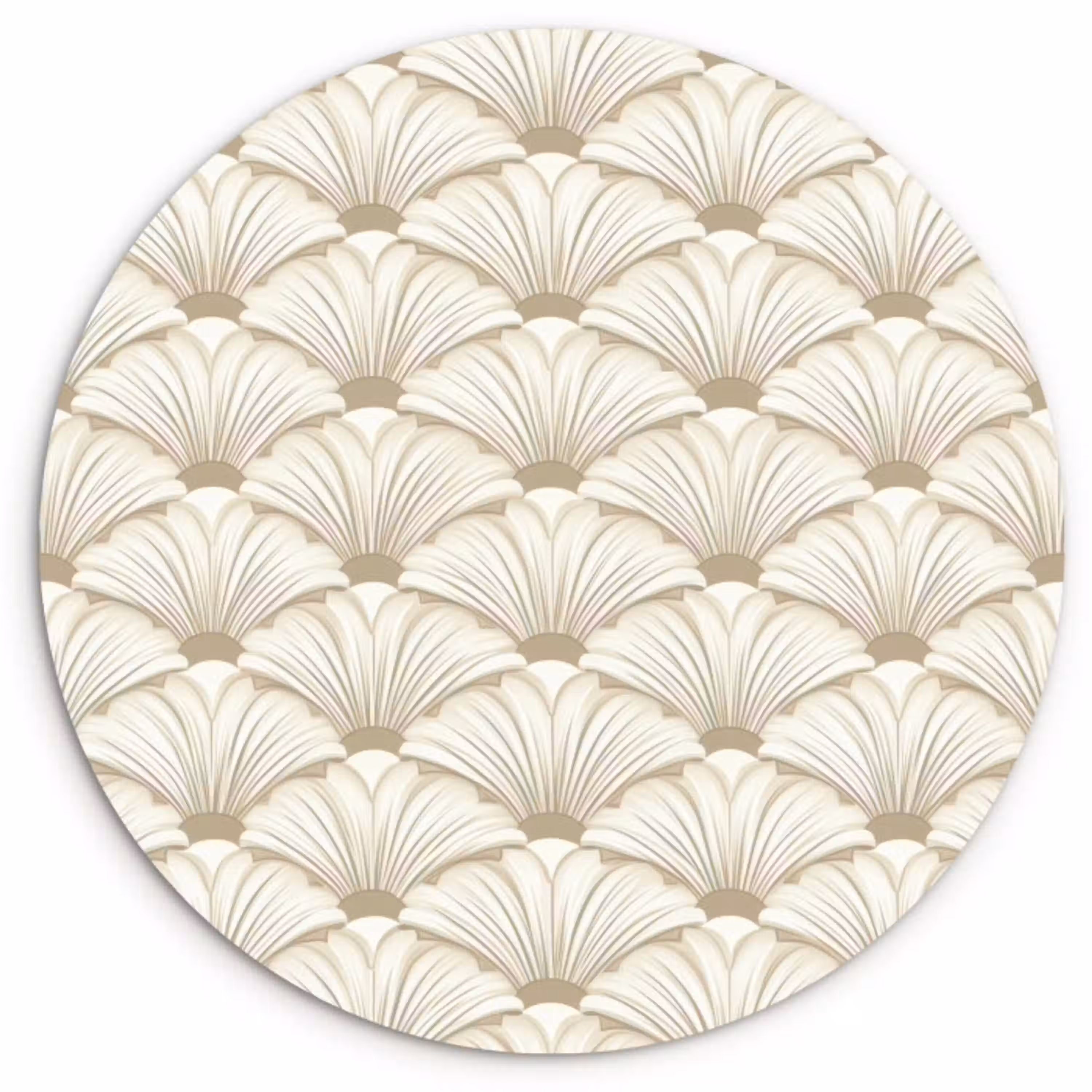 Klassiek - Art - Beige Wandcirkel kunststof plaat 5mm dik klein 188 -3d