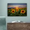 Bloemen - Nacht - Zonsondergang - Zonnebloem - Horizon canvas 2cm klein -sfeer4