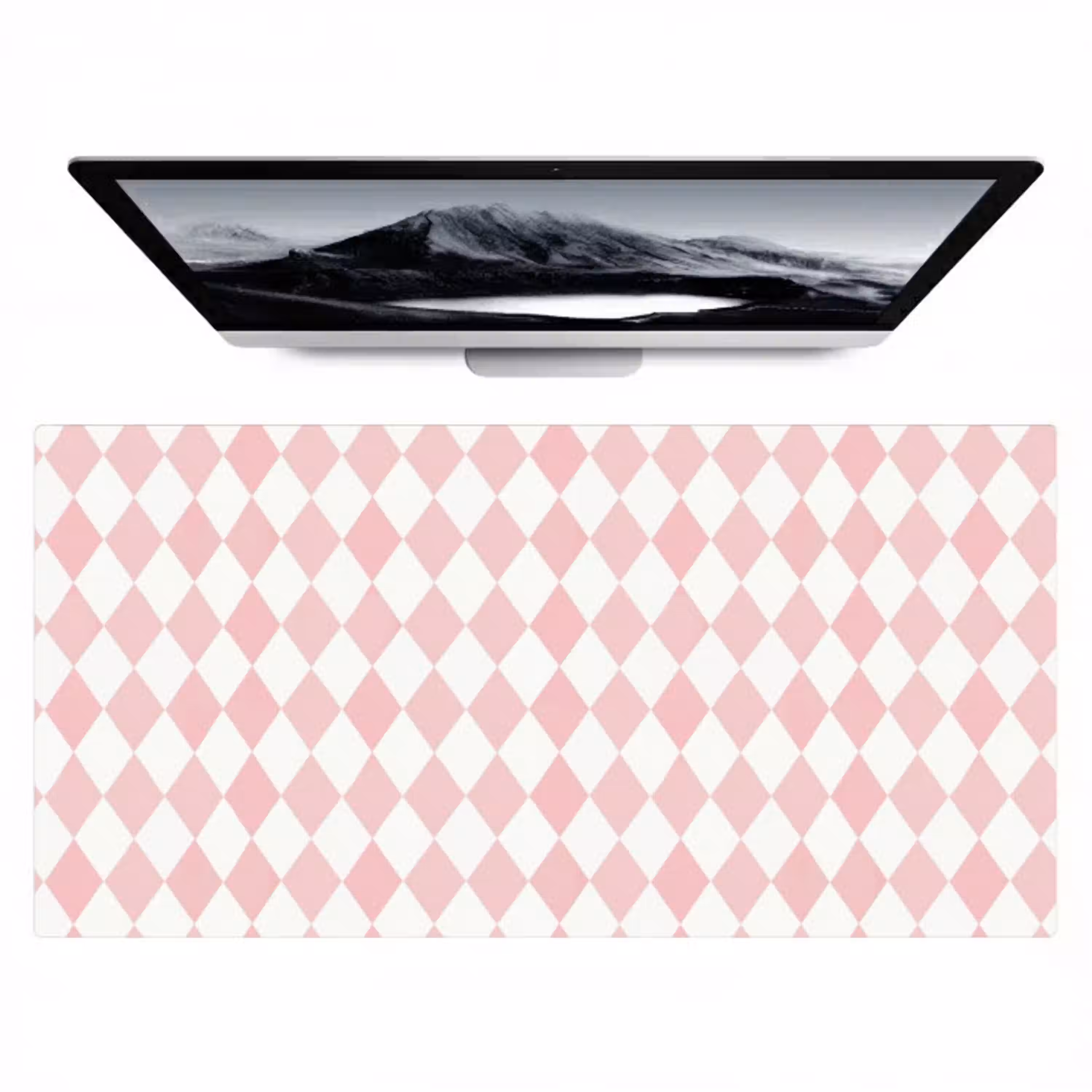 Lichtroze - Ruiten - Geometrisch - Patroon Muismat XXL klein 681 -zzz3d
