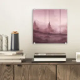 Landschap - Mistig - Roze plexiglas 5mm klein -sfeer1