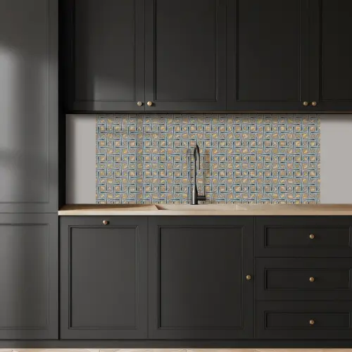 Bruin - Patronen - Geometrie keuken achterwand 2 middel 871 -sfeer1