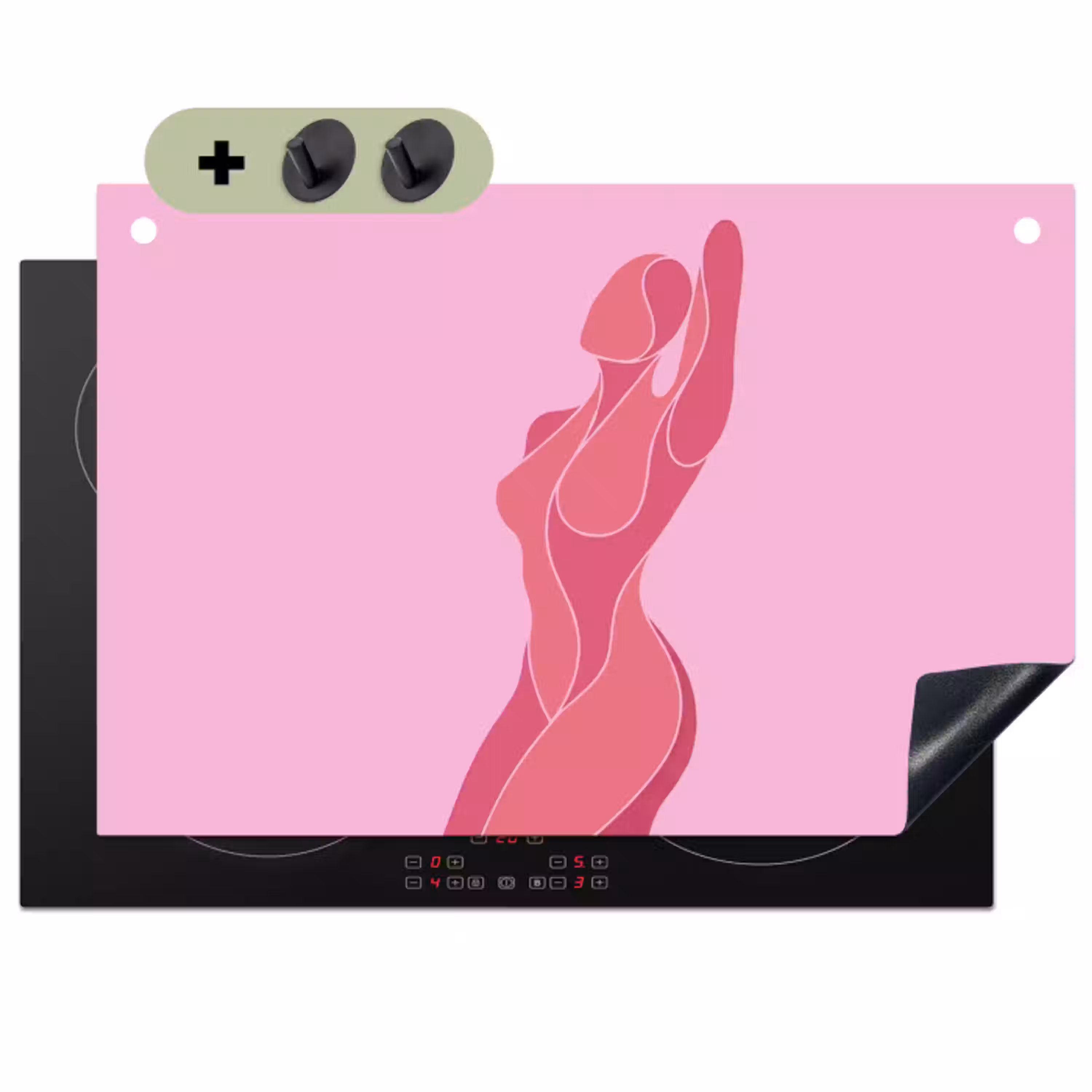 Vrouw - Lichaam - Abstract - Roze Inductie beschemer met haakjes klein -3d