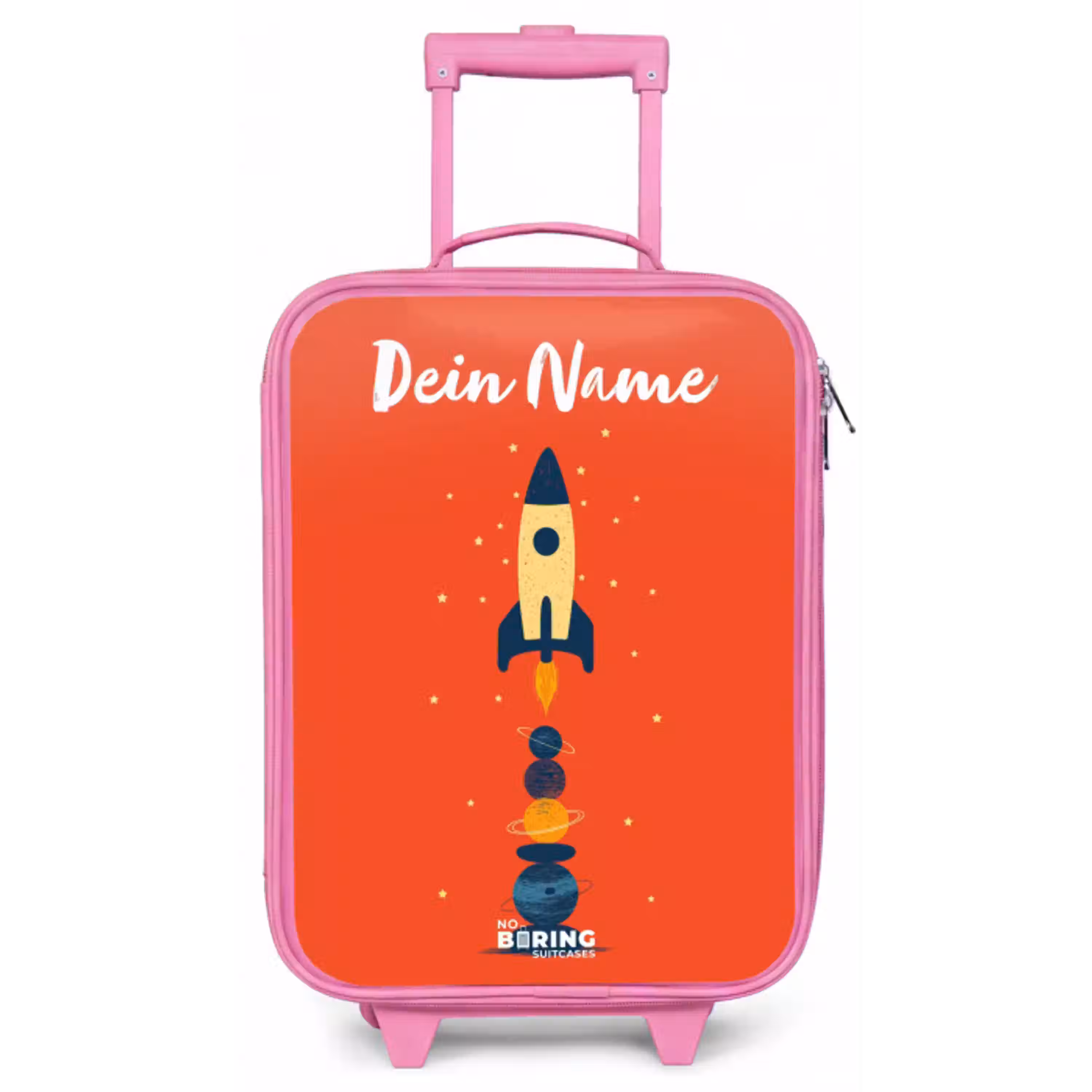 Raket - Sterren - Planeten Kinderkoffer - Roze klein -zz3dotto