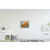 Zonnebloemen - Geel - Wazig textielposter latten blank klein -kinderkamer