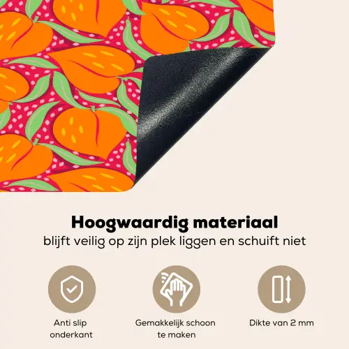 Perziken - Oranje - Zomers Inductie beschemer met haakjes klein 777 -ky-onderkant-nl