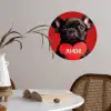 Amor - Hond  - Hartje - Rood Wandcirkel behangsticker klein -sfeer3