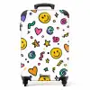 Kleurrijk patroon op een witte achtergrond NBS - Handbagage koffer - Kinderen Unisex middel -productfoto_recht