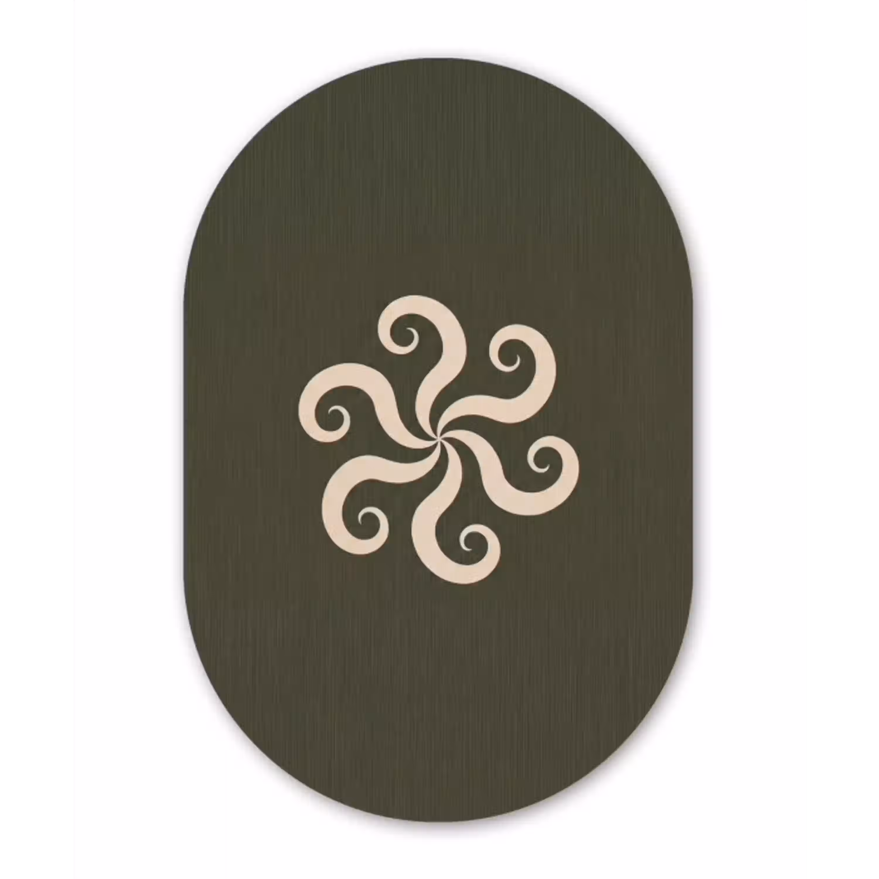 Patroon - Spiraal - Abstract - Modern - Groen Wandcirkel Ovaal Forex klein -3d