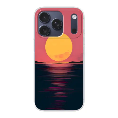Zon - Geel - Bergen - Water Telefoonhoesje iPhone 17 Pro klein -3d