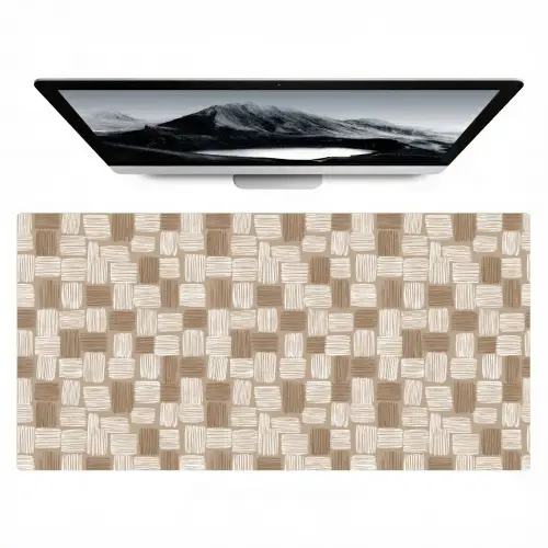 Blok - Patroon - Bruin Muismat XXL klein 681 -zzz3d