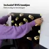 Macarons - Patroon - Goud - Zwart Inductie beschemer met haakjes klein -ky-ophangen-nl
