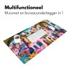 Kleurrijk - Roze - Oranje - Geel - Bloemen Muismat XXL klein -sfeer4