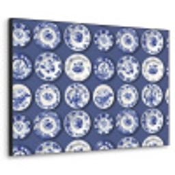 Borden - Floraal - Blauw Textielframe zwart klein 947 -3d