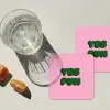 Yes fun - Groen - Roze onderzetter kurk middel -sfeer4