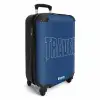 Blauwe achtergrond met grote contourtekst Travel NBS - Handbagage koffer - Kinderen Unisex middel -productfoto_3d
