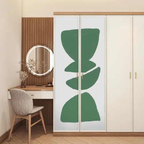 Abstract - Groen - Vormen - Modern deurposter klein -sfeer3