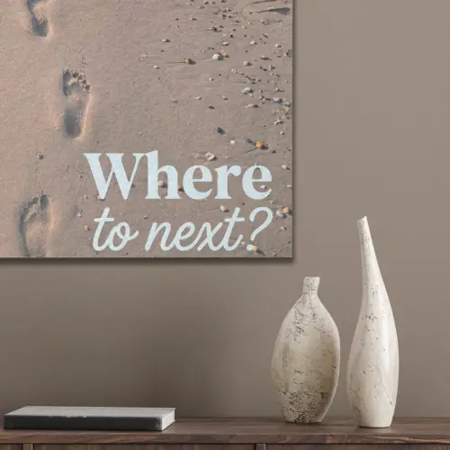Where to next - Strand - Voetstappen PET vilt klein -sfeer6_closeup