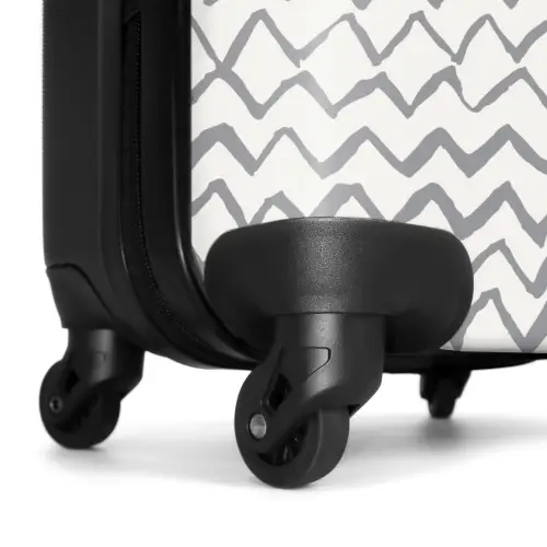 Zigzag penseelstreken in grijs NBS - Handbagage koffer - Kinderen Unisex middel -wiel