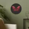Vlinder - Rood - Minimalistisch Akoestische PET Vilt - Rond klein -sfeer2