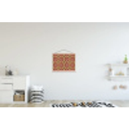 Bloemen - Retro - Groen textielposter latten blank klein 122 -kinderkamer
