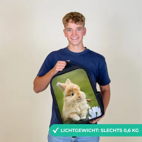 Konijn in bloempot Rugzak - Zwart middel -sfeer7_NL