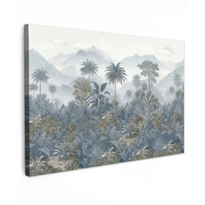 Jungle - Landschap - Blauw canvas 2cm klein -z3d
