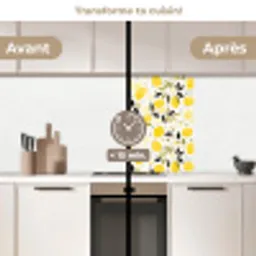 Citroenen - Geel - Wit - Stippen keuken achterwand 2 middel 865 -voor-na2_FR