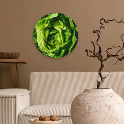 Groente - Sla - Groen Wandcirkel kunststof plaat 5mm dik klein -sfeer1