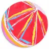 Grapefruit - Geschilderd - Roze - Strepen Wandcirkel kunststof plaat 5mm dik klein -3d