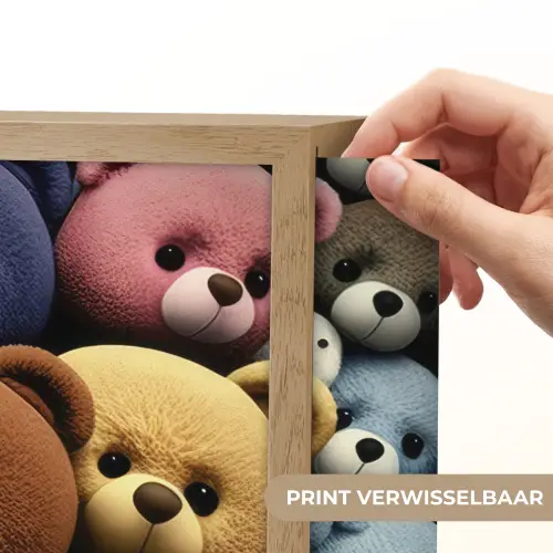 Knuffelbeer - Teddy - Design - Kids Light Box met batterij (Wandlamp kind) middel -USP_websiteprintNL