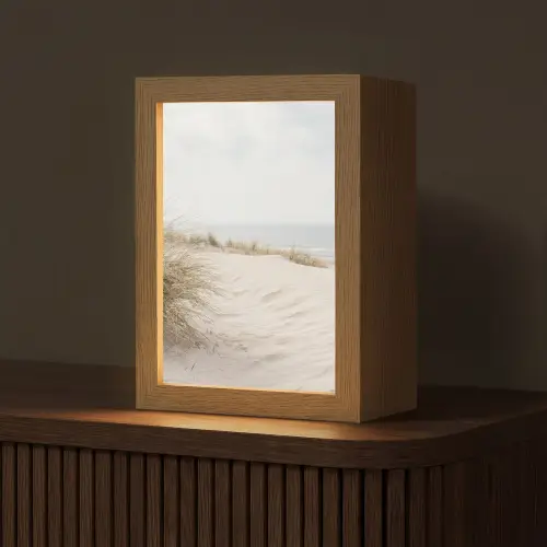 Wolken - Duinlandschap - Zand Light Box met kabel (Tafellamp) klein -z3d_website