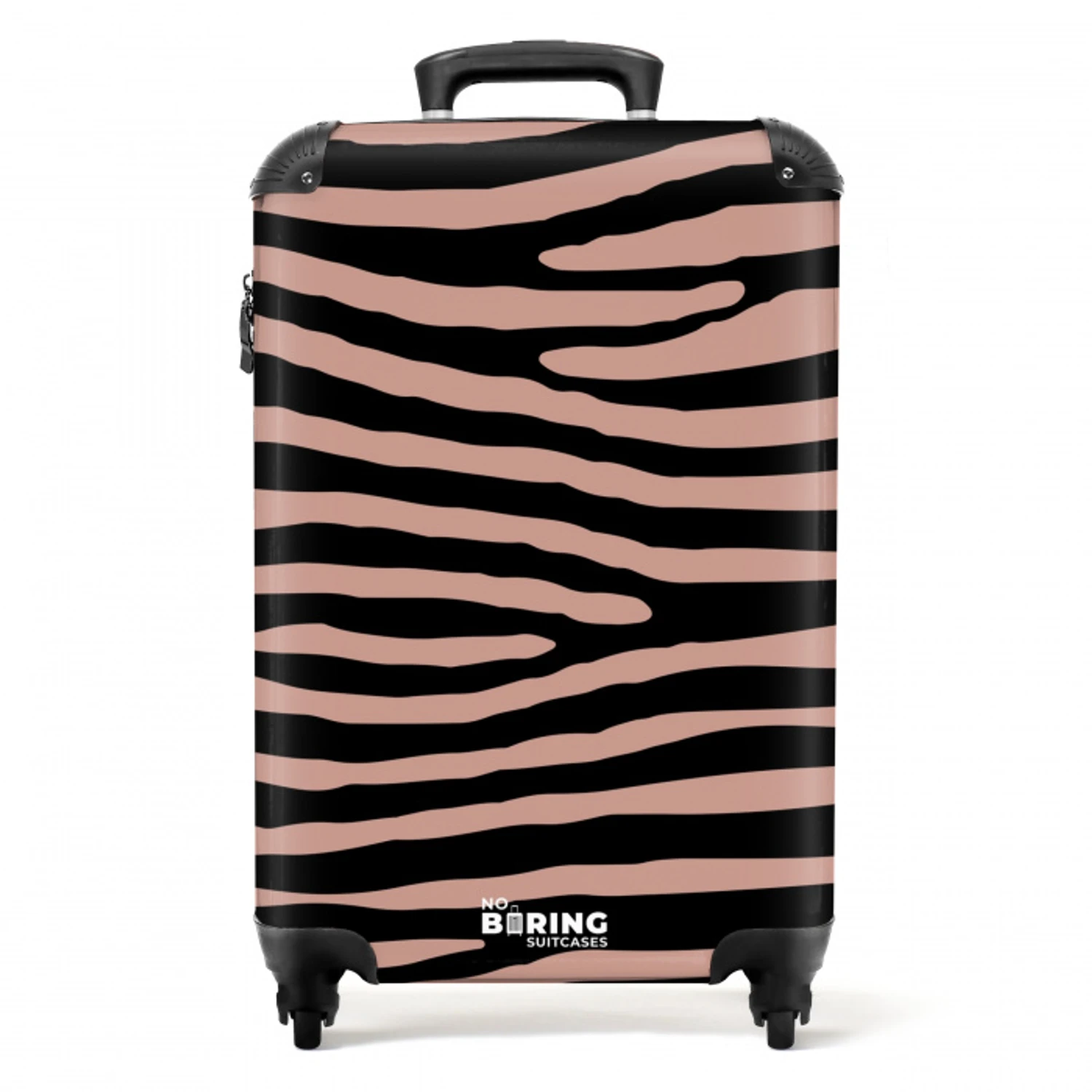 Zebrastrepen op roze NBS - Handbagage koffer - Volwassenen Unisex middel -productfoto_recht
