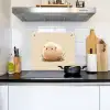 Schaap - Beige - Bloemen Inductie beschemer met haakjes middel -sfeer2
