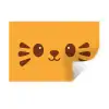 Kat - Simplistisch - Oranje - Vrolijk Muursticker klein -3d