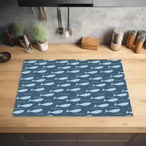 Klein - Oceaan - Golven - Blauw Inductie beschermer vinyl 3mm klein 276 -sfeer5