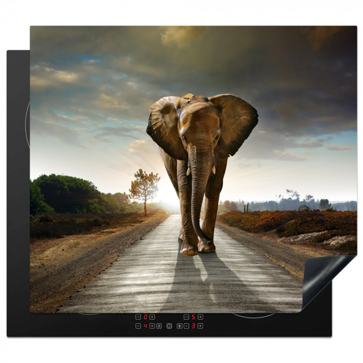 Reiziger bij Zonsopgang Inductie beschermer vinyl 3mm middel -3d