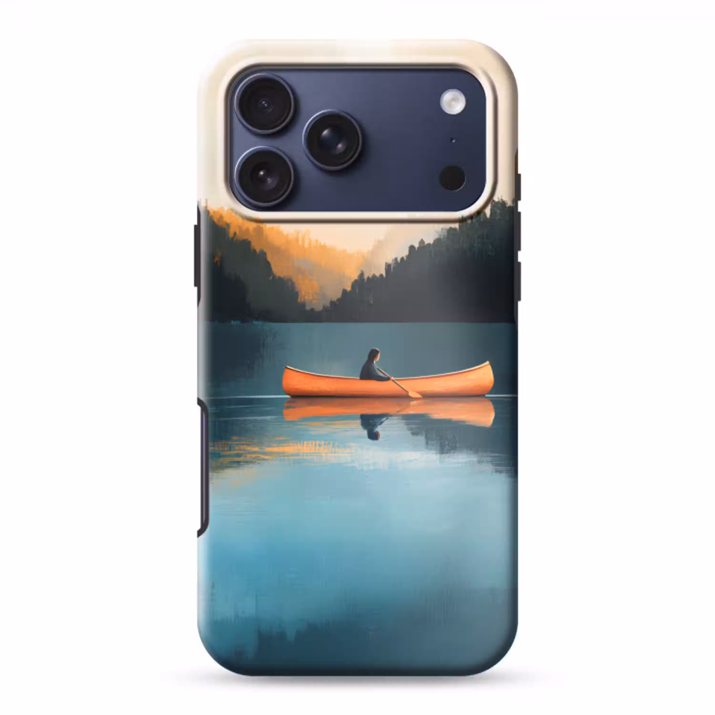 Bossen - Meer - Kano - Oranje Toughcase MagSafe Apple iPhone 17 Pro Max klein -3d