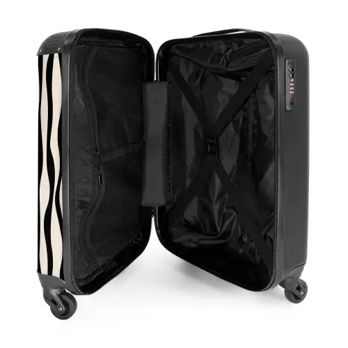 Abstract - Zwarte line-art NBS - Handbagage koffer - Kinderen Unisex middel -binnenkant