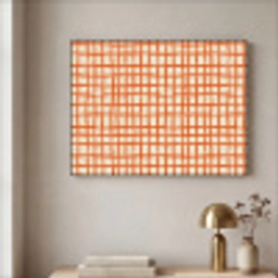 Patroon - Lijnen - Oranje Textielframe zwart klein 947 -sfeer2