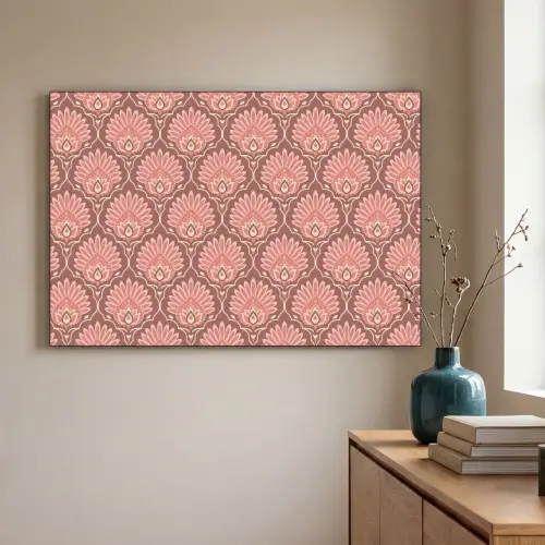 Waaiermotief - Patroon - Roze Textielframe zwart klein -sfeer2