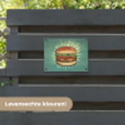 Hamburger - Illustratie - Sla - Kaas tuinposter los doek klein -sfeer3