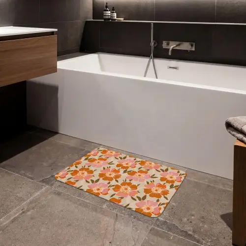 Bloemen - Motief - Retro Badmat klein 997 -sfeer3