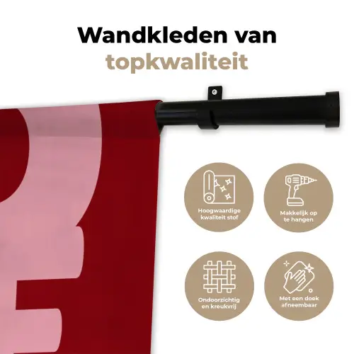 Love - Rood - Blokletters Wandkleed katoen klein -sfeer2
