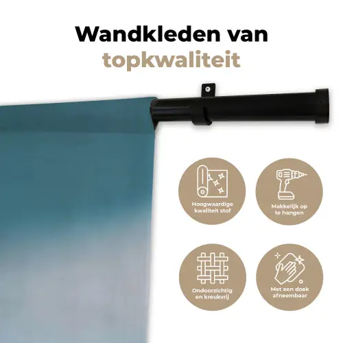 Paardenbloempluisje - Blauw - Lucht Wandkleed katoen klein -sfeer2