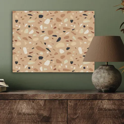 Terrazzo - Patroon - Kleurrijk - Oranje PET vilt klein 837 -sfeer2