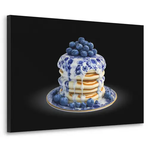 Pannenkoeken - Blauwe Bessen - Bord Textielframe - compleet frame klein -3d