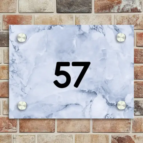 Blauw marmer - Traditioneel Naambord Rechthoek middel -sfeer3